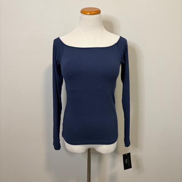 Klassy Network NWT Ribbed Knit Top Boat Neck Long Sleeve Tee Shirt‎ XL - Picture 1 of 5
